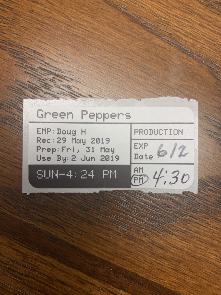 Food Prep Labeling System Franchises and Restaurants